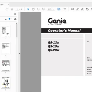 Genie QS-12W QS-15W QS-20W Operator's Manual 145360 - PDF