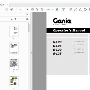 Genie S-100 S-105 S-120 S-125 Operator's Manual 1261388 - PDF
