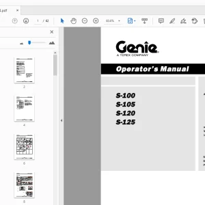 Genie S-100 S-105 S-120 S-125 Operator's Manual - PDF