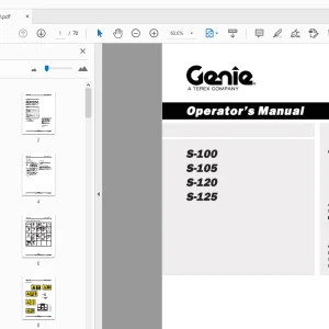 Genie S-100 S-105 S-120 S-125 Operator's Manual 228459 - PDF