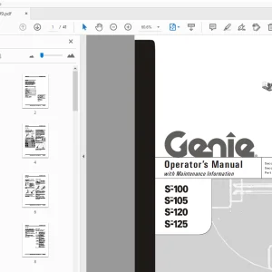 Genie S-100 S-105 S-120 S-125 Operator’s Manual 82599 - PDF