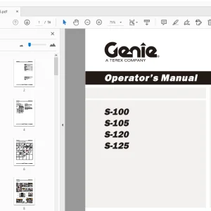 Operator Manual for Genie S-100 S-105 S-120 S-125 Lifts PDF