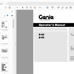 Genie S-40 S-45 Operator 's Manual 226478 - PDF