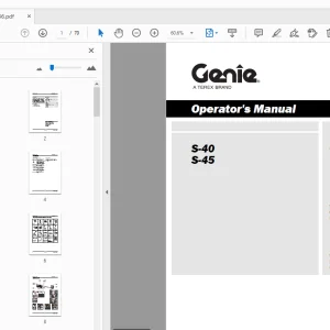 Operator Manual for Genie S-40 S-45 1259836 - PDF Download