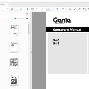 Genie S-40 S-45 Operator Manual 1259838 PDF Download