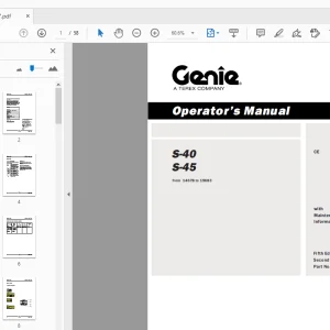 Genie S-40 S-45 Operator Manual 133027 - PDF Download
