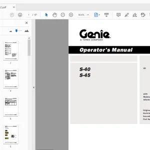 Operator Manual for Genie S-40 S-45 133552 PDF Download