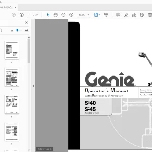 Genie S-40 S-45 Operator’s Manual 43645 - PDF