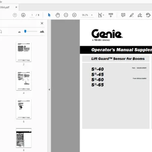 Operator Manual for Genie S-40 S-45 S-60 S-65 Lift Guard Sensor - PDF