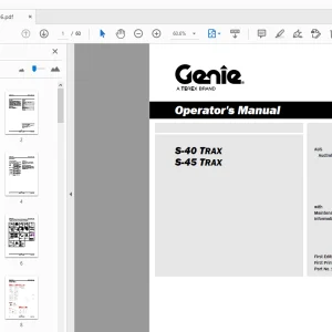 Genie S-40 TRAX S-45 TRAX Operator's Manual 217556 - PDF