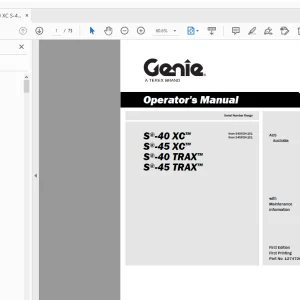 Genie S-40/S-45 (XC/TRAX) Operator Manual PDF Download