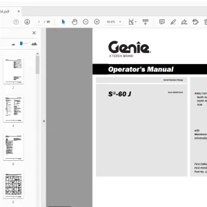 Genie S-60 J Operator's Manual 1283764GT - PDF DOWNLOAD