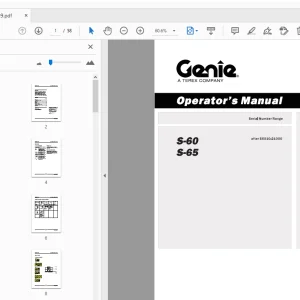 Genie S-60 S-65 Operator 's Manual T107109 - PDF DOWNLOAD
