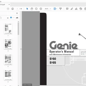 Genie S-60 S-65 Operator's Manual 110018 - PDF