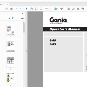 Genie S-60 S-65 Operator's Manual 114306 - PDF