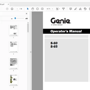Operator Manual for Genie S-60 S-65 1258795 - PDF Download