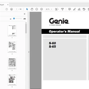 Download Genie S-60 S-65 Operator's Manual 1261729 PDF