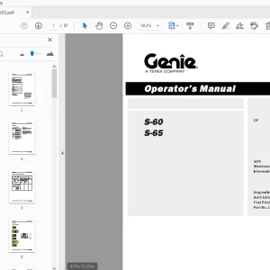Genie S-60 S-65 Operator's Manual 133550 - PDF DOWNLOAD