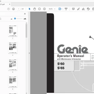 Operator Manual for Genie S-60 S-65 82407 PDF Download
