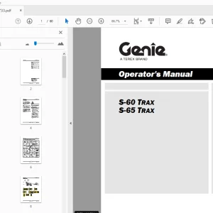 Genie S-60 TRAX S-65 TRAX OPERATOR'S MANUAL 1261733 - PDF