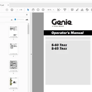 Operator Manual for Genie S-60 S-65 Trax 1258797 PDF Download