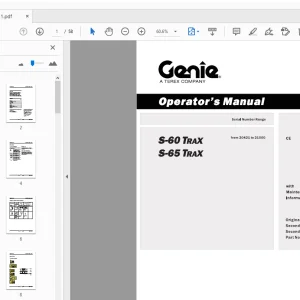 Genie S-60 S-65 Trax Operation Manual 133551 - PDF Download