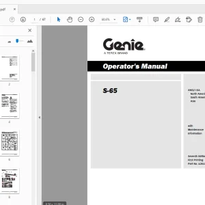 Operator Manual for Genie S-65 1261728 - PDF Download