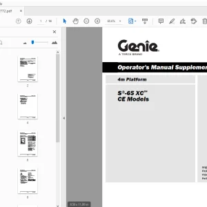 Genie S-65 XC CE Models 4m Platform Supplement Operator's Manual - PDF