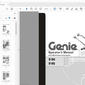 Genie S-80 S-85 Operation Manual 1000231 PDF Download