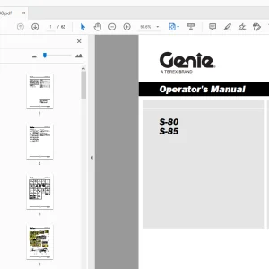 Operator Manual for Genie S-80 S-85 (1258938) PDF Download