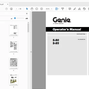 Genie S-80 S-85 Operator's Manual 1267886 - PDF