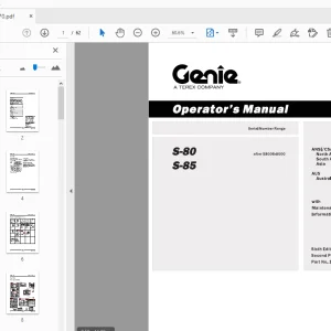 Genie S-80 S-85 Operator's Manual 133070 - PDF