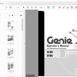 Download Genie S-80 S-85 Operator's Manual 82580 PDF