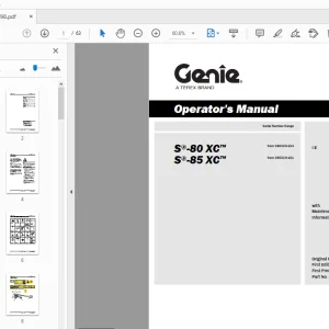 Genie S-80 XC S-85 XC Operator's Manual 1279298GT - PDF