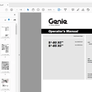 Genie S-80 XC S-85 XC Operator's Manual 1279299GT - PDF