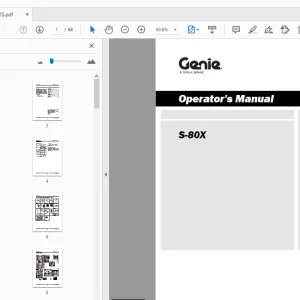 Operator Manual for Genie S-80X (T107105) PDF Download