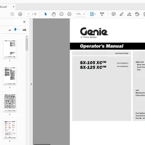 Genie SX-105 XC SX-125 XC Operator's Manual 1275466GT - PDF