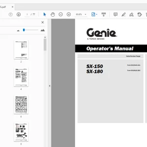 Genie SX-150 SX-180 Operator's Manual 1262335 - PDF DOWNLOAD