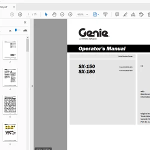Genie SX-150  SX-180 Operator's Manual 1262336 - PDF DOWNLOAD