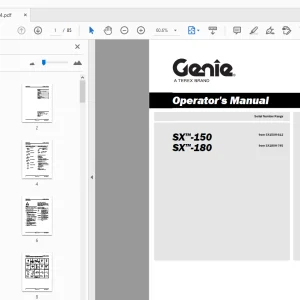Genie SX-150 SX-180 Operator's Manual 1292554 - PDF DOWNLOAD