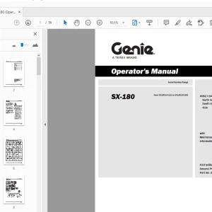 Operator Manual for Genie SX-180 (217927) PDF Download