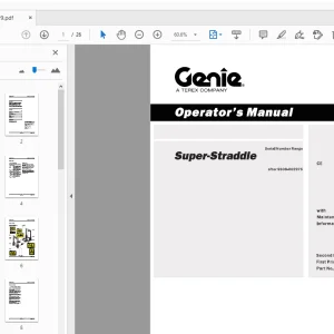 Genie Super Straddle Operator's Manual 133409 - PDF