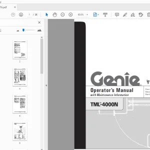 Operator Manual for Genie TML-4000N (65176) PDF Download