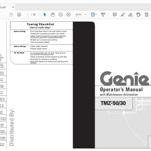Operator Manual for Genie TMZ-50/30 (114255) PDF Download