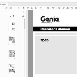 Genie TZ-50 Operator's Manual 1272897 - PDF DOWNLOAD