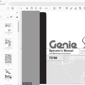 Download Genie TZ-50 Operator's Manual 133555 PDF