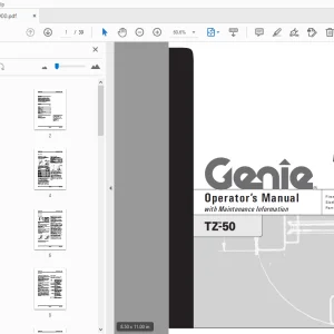 Genie TZ-50 Operation Manual 82900 PDF Download