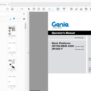 Operator Manual for Genie Work Platform 3P/700-REM 4400 2P/300 F PDF