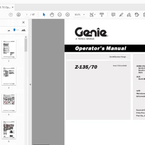 Genie Z-135/70 Operator's Manual 114474 - PDF