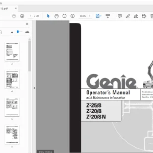 Genie Z-25/8 Z-20/8 Z-20/8 N Operator’s Manual 41313 - PDF